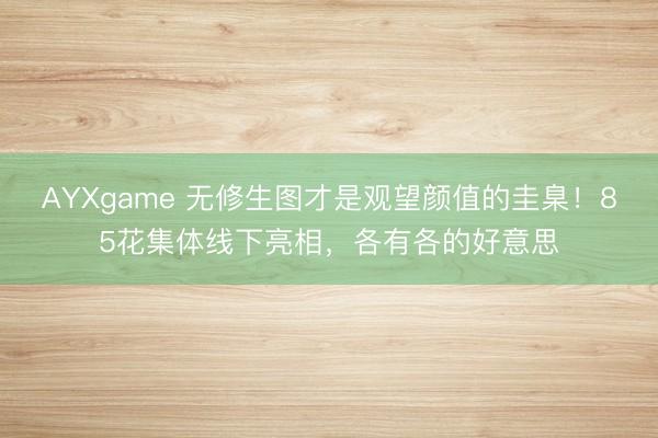 AYXgame 无修生图才是观望颜值的圭臬！85花集体线下亮相，各有各的好意思