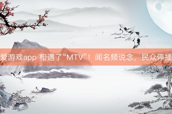 爱游戏app 相遇了“MTV”！闻名频说念，民众停播