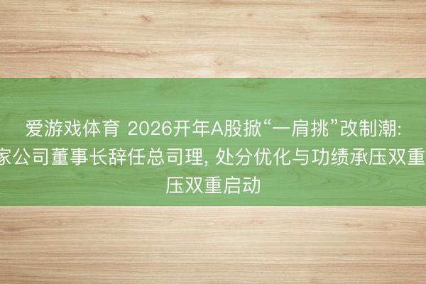 爱游戏体育 2026开年A股掀“一肩挑”改制潮: 19家公司董事长辞任总司理, 处分优化与功绩承压双重启动