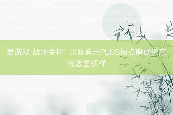爱游戏 战场免检! 比亚迪元PLUS极点磨砺护东说念主祯祥