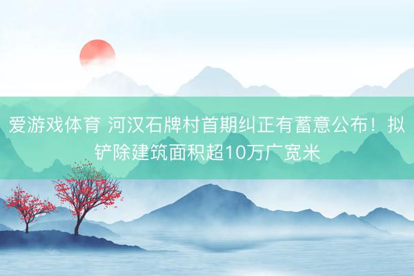 爱游戏体育 河汉石牌村首期纠正有蓄意公布！拟铲除建筑面积超10万广宽米