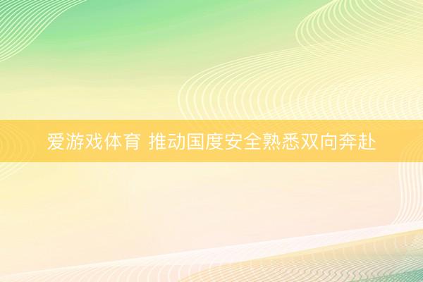 爱游戏体育 推动国度安全熟悉双向奔赴