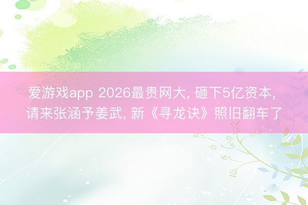 爱游戏app 2026最贵网大, 砸下5亿资本, 请来张涵予姜武, 新《寻龙诀》照旧翻车了