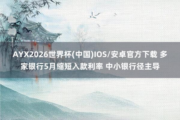 AYX2026世界杯(中国)IOS/安卓官方下载 多家银行5月缩短入款利率 中小银行径主导