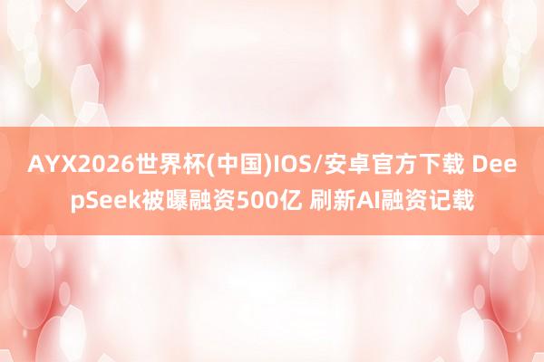 AYX2026世界杯(中国)IOS/安卓官方下载 DeepSeek被曝融资500亿 刷新AI融资记载
