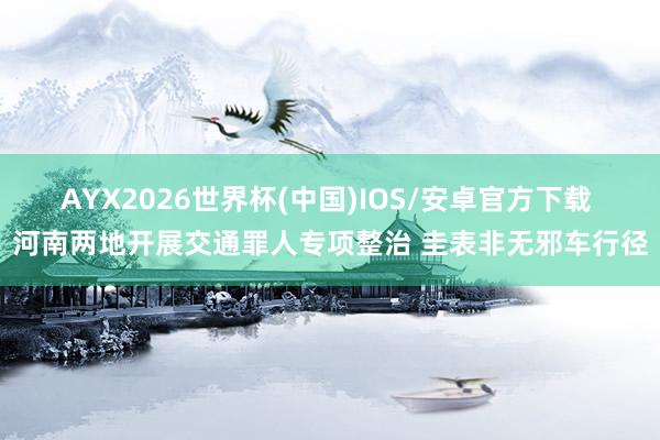 AYX2026世界杯(中国)IOS/安卓官方下载 河南两地开展交通罪人专项整治 圭表非无邪车行径