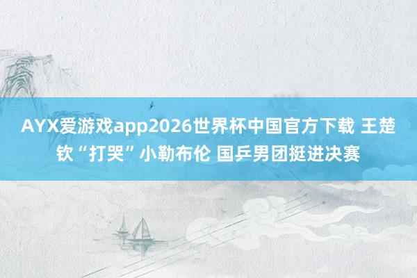 AYX爱游戏app2026世界杯中国官方下载 王楚钦“打哭”小勒布伦 国乒男团挺进决赛