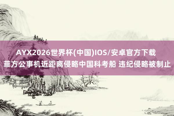 AYX2026世界杯(中国)IOS/安卓官方下载 菲方公事机近距离侵略中国科考船 违纪侵略被制止