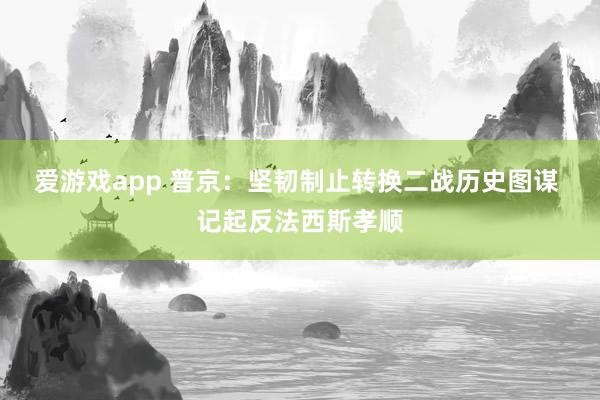 爱游戏app 普京：坚韧制止转换二战历史图谋 记起反法西斯孝顺