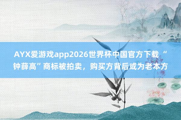 AYX爱游戏app2026世界杯中国官方下载 “钟薛高”商标被拍卖,购买方背后或为老本方