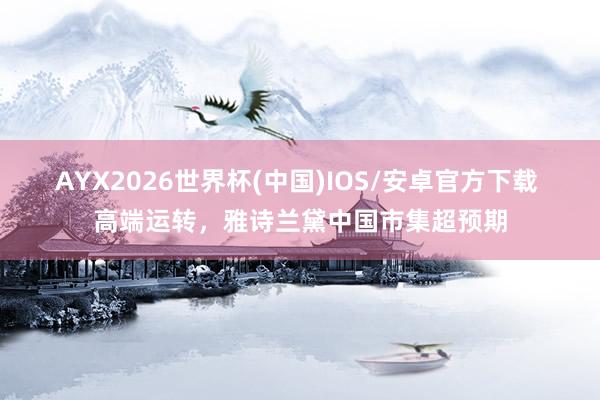 AYX2026世界杯(中国)IOS/安卓官方下载 高端运转，雅诗兰黛中国市集超预期