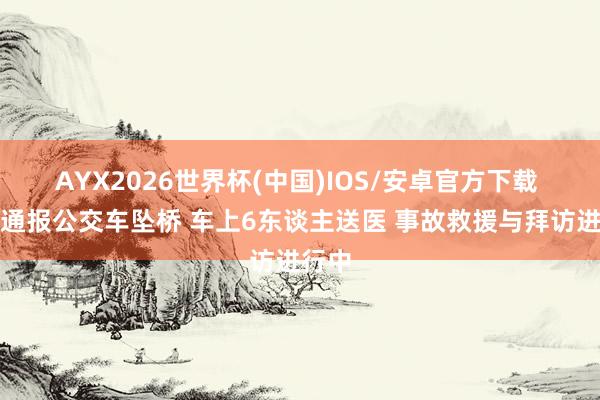 AYX2026世界杯(中国)IOS/安卓官方下载 广西通报公交车坠桥 车上6东谈主送医 事故救援与拜访进行中