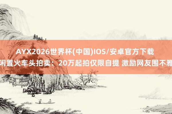 AYX2026世界杯(中国)IOS/安卓官方下载 闲置火车头拍卖：20万起拍仅限自提 激励网友围不雅