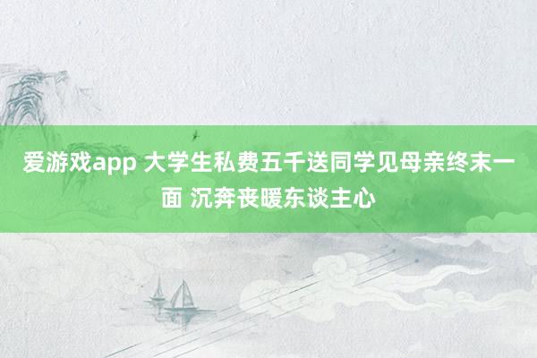 爱游戏app 大学生私费五千送同学见母亲终末一面 沉奔丧暖东谈主心