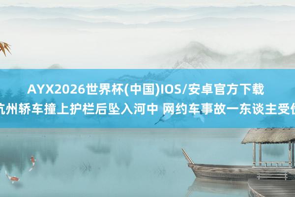 AYX2026世界杯(中国)IOS/安卓官方下载 杭州轿车撞上护栏后坠入河中 网约车事故一东谈主受伤