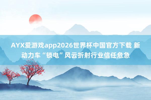 AYX爱游戏app2026世界杯中国官方下载 新动力车“锁电”风云折射行业信任危急