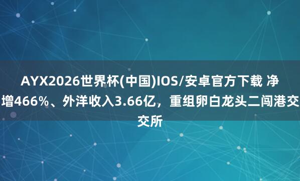 AYX2026世界杯(中国)IOS/安卓官方下载 净利增466%、外洋收入3.66亿，重组卵白龙头二闯港交所