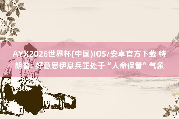 AYX2026世界杯(中国)IOS/安卓官方下载 特朗普: 好意思伊息兵正处于“人命保管”气象