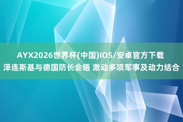 AYX2026世界杯(中国)IOS/安卓官方下载 泽连斯基与德国防长会晤 激动多项军事及动力结合
