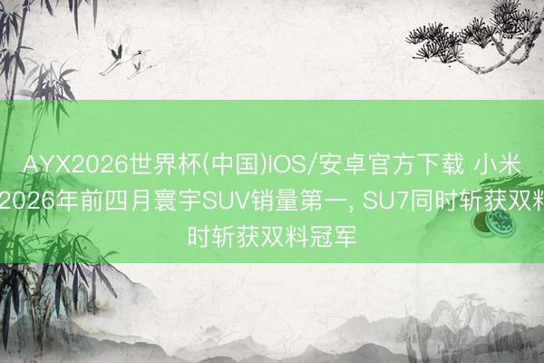 AYX2026世界杯(中国)IOS/安卓官方下载 小米YU7 2026年前四月寰宇SUV销量第一， SU7同时斩获双料冠军