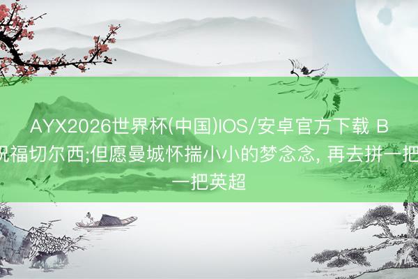 AYX2026世界杯(中国)IOS/安卓官方下载 B席: 祝福切尔西;但愿曼城怀揣小小的梦念念， 再去拼一把英超