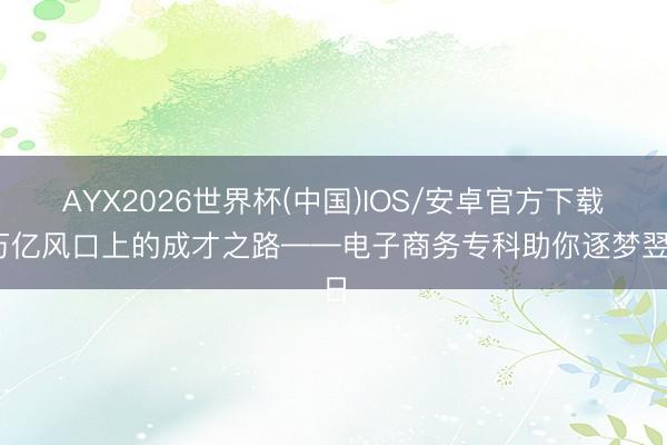 AYX2026世界杯(中国)IOS/安卓官方下载 万亿风口上的成才之路——电子商务专科助你逐梦翌日