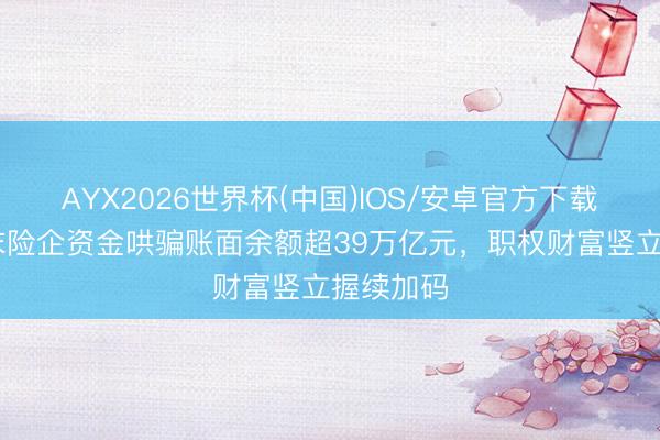 AYX2026世界杯(中国)IOS/安卓官方下载 一季度末险企资金哄骗账面余额超39万亿元，职权财富竖立握续加码