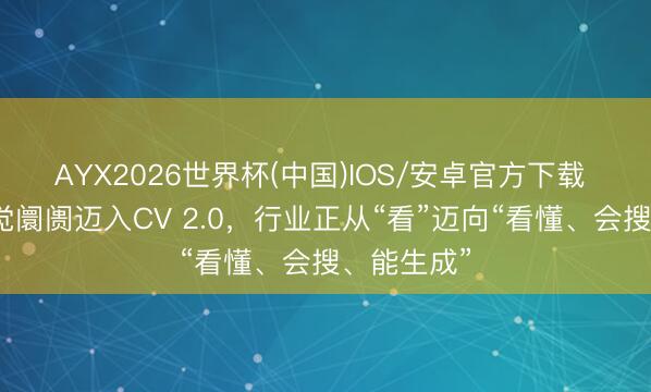 AYX2026世界杯(中国)IOS/安卓官方下载 筹画机视觉阛阓迈入CV 2.0，行业正从“看”迈向“看懂、会搜、能生成”