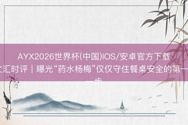 AYX2026世界杯(中国)IOS/安卓官方下载 文汇时评|曝光“药水杨梅”仅仅守住餐桌安全的第一步