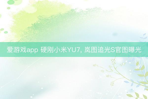 爱游戏app 硬刚小米YU7, 岚图追光S官图曝光