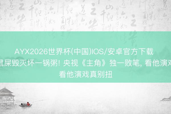 AYX2026世界杯(中国)IOS/安卓官方下载 一颗老鼠屎毁灭坏一锅粥! 央视《主角》独一败笔， 看他演戏真别扭