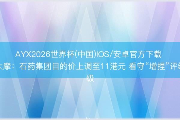 AYX2026世界杯(中国)IOS/安卓官方下载 大摩：石药集团目的价上调至11港元 看守“增捏”评级