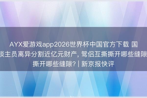 AYX爱游戏app2026世界杯中国官方下载 国企干部公职东谈主员离异分割近亿元财产， 鸳侣互撕撕开哪些缝隙? | 新京报快评