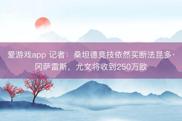 爱游戏app 记者：桑坦德竞技依然买断法昆多·冈萨雷斯，尤文将收到250万欧