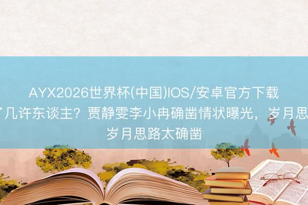 AYX2026世界杯(中国)IOS/安卓官方下载 滤镜骗了几许东谈主？贾静雯李小冉确凿情状曝光，岁月思路太确凿