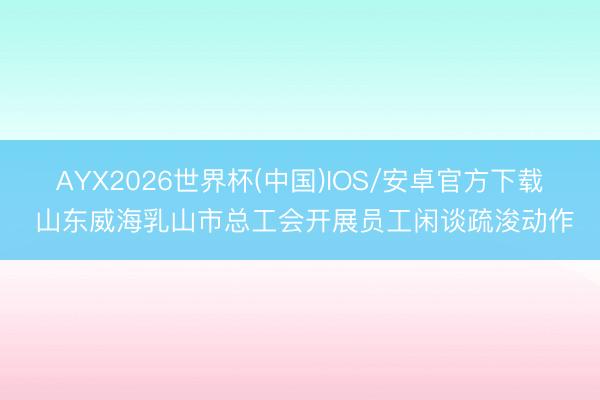 AYX2026世界杯(中国)IOS/安卓官方下载 山东威海乳山市总工会开展员工闲谈疏浚动作