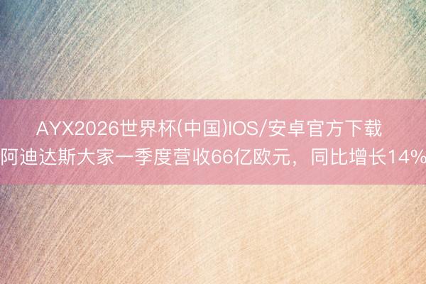 AYX2026世界杯(中国)IOS/安卓官方下载 阿迪达斯大家一季度营收66亿欧元，同比增长14%