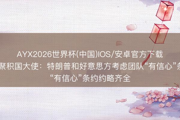 AYX2026世界杯(中国)IOS/安卓官方下载 好意思国驻聚积国大使：特朗普和好意思方考虑团队“有信心”条约约略齐全
