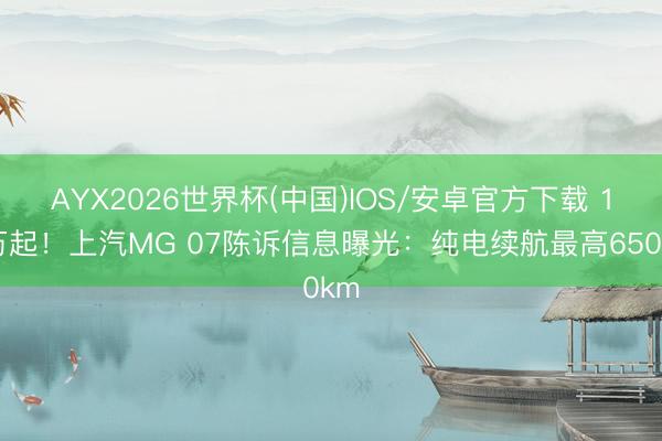 AYX2026世界杯(中国)IOS/安卓官方下载 15万起！上汽MG 07陈诉信息曝光：纯电续航最高650km